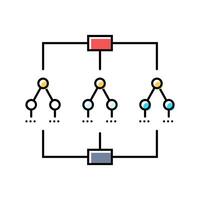 decision tree algorithm color icon illustration vector