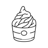 ice cream fast food line icon illustration vector