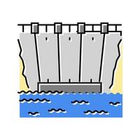 dam structure hydroelectric power color icon illustration vector