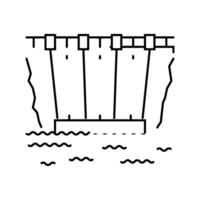dam structure hydroelectric power line icon illustration vector