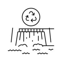 clean energy source hydroelectric power line icon illustration vector