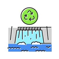 clean energy source hydroelectric power color icon illustration vector