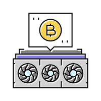 cryptocurrency mining color icon illustration vector