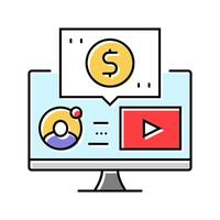 webinar monetization color icon illustration vector