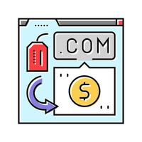 domain flipping color icon illustration vector