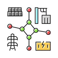 decentralized energy color icon illustration vector