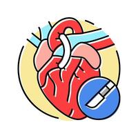 heart bypass surgery color icon illustration vector