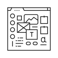 mood board ux ui design line icon illustration vector