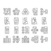 ui ux digital develop code app icons set vector