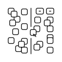affinity diagram ux ui design line icon illustration vector