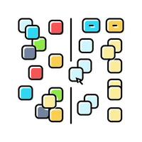 affinity diagram ux ui design color icon illustration vector