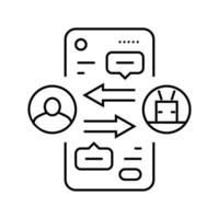 human computer interaction hci line icon illustration vector