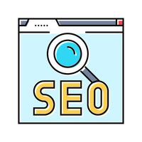 seo search engine optimization color icon illustration vector