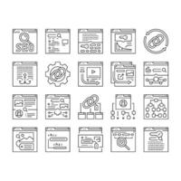 seo optimize community icons set vector