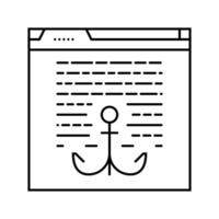 anchor text seo line icon illustration vector