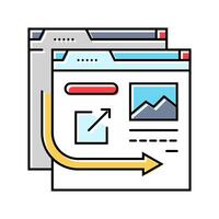 external linking seo color icon illustration vector