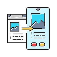 mobile optimization seo color icon illustration vector
