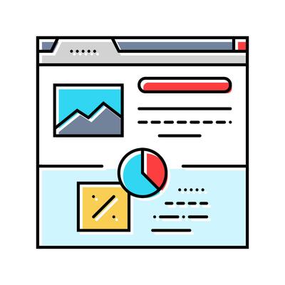 conversion rate seo color icon illustration