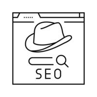 white hat seo line icon illustration vector