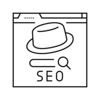 gray hat seo line icon illustration vector