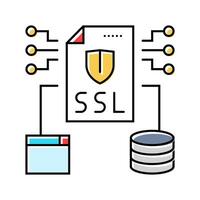 ssl secure sockets layer seo color icon illustration vector