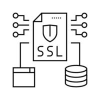 ssl secure sockets layer seo line icon illustration vector
