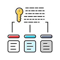 keyword clustering seo color icon illustration vector