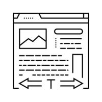 long form content seo line icon illustration vector