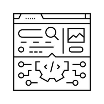 search algorithm seo line icon illustration vector