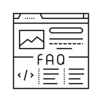 faq schema seo line icon illustration vector