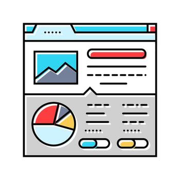 structured data seo color icon illustration vector