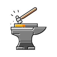 smithing blacksmith color icon illustration vector