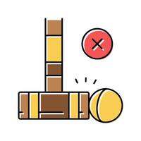 fault croquet game color icon illustration vector