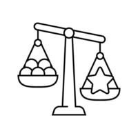 quality over quantity minimalism line icon illustration vector