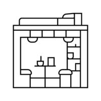 functional spaces minimalism lifestyle line icon illustration vector
