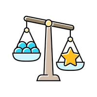 quality over quantity minimalism color icon illustration vector