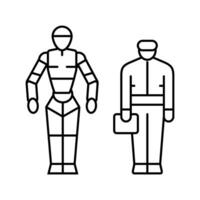 robotics tech enthusiast line icon illustration vector