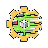 digital transformation tech color icon illustration vector