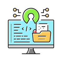open source tech enthusiast color icon illustration vector