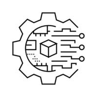 digital transformation tech line icon illustration vector