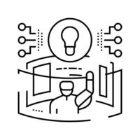 digital explorer tech enthusiast line icon illustration vector