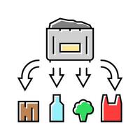 waste management waste sorting color icon illustration vector