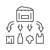 waste management waste sorting line icon illustration vector