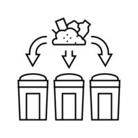 segregation waste sorting line icon illustration vector