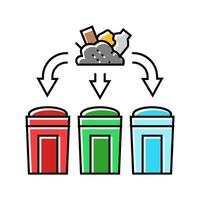 segregation waste sorting color icon illustration vector