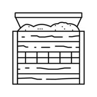 composting waste sorting line icon illustration vector