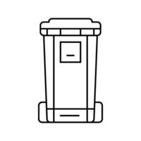 green bin waste sorting line icon illustration vector