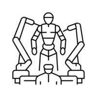 cybernetics cyberpunk line icon illustration vector