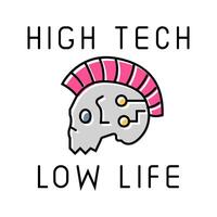 high tech low life cyberpunk color icon illustration vector