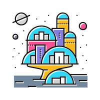 retro futurism cyberpunk color icon illustration vector